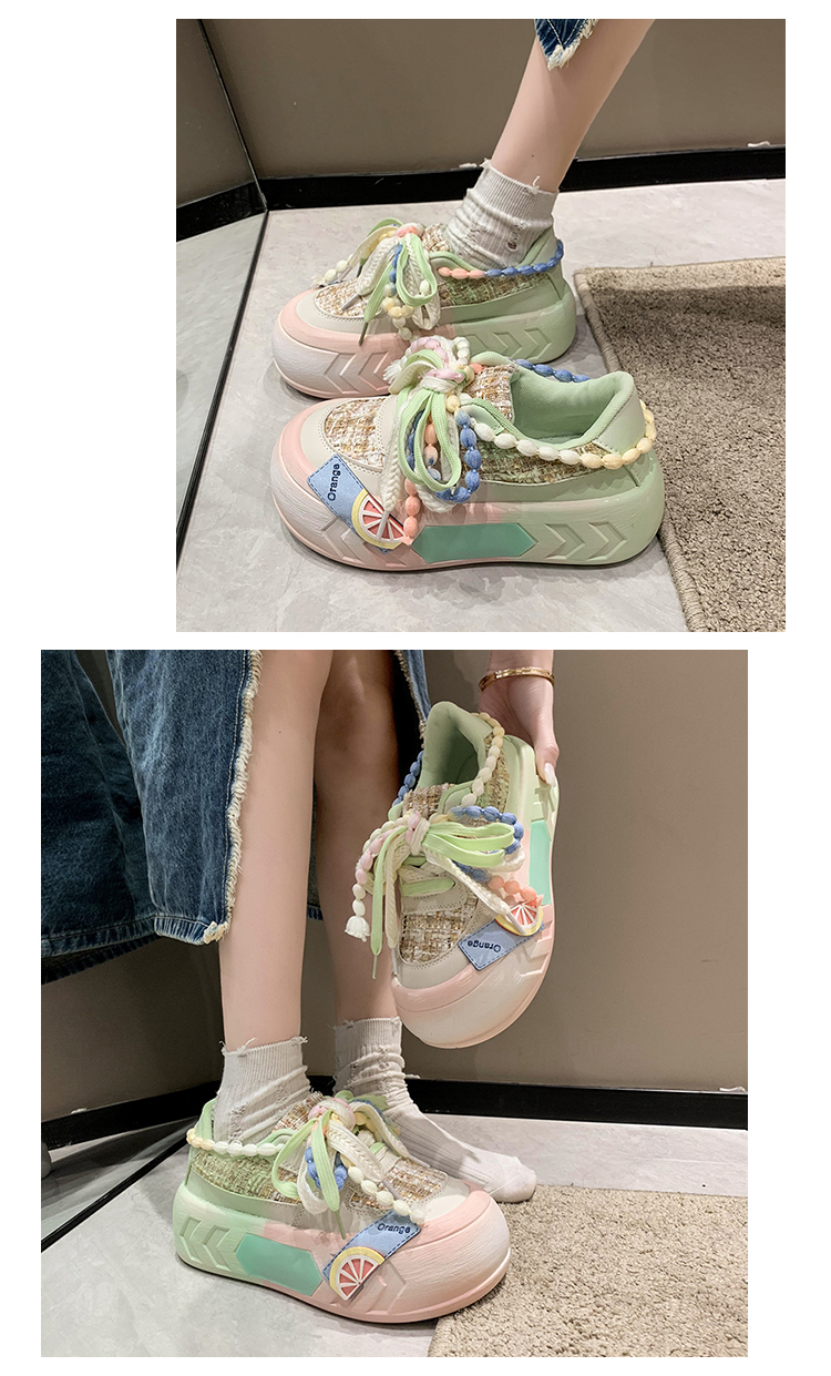 Teen Women Cute Round Toe Platform Sneakers - true deals club