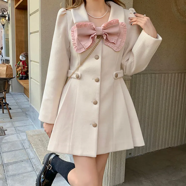 Sweet Bow Dress Coat Maxct