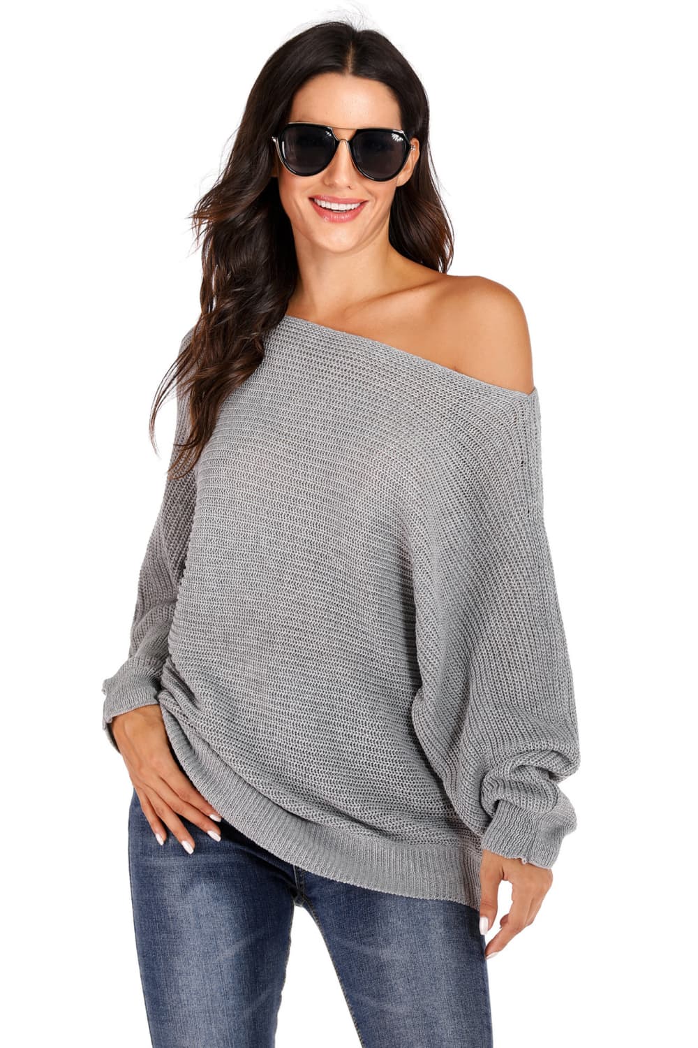Maxct &One Shoulder Dolman Sleeve Sweater
