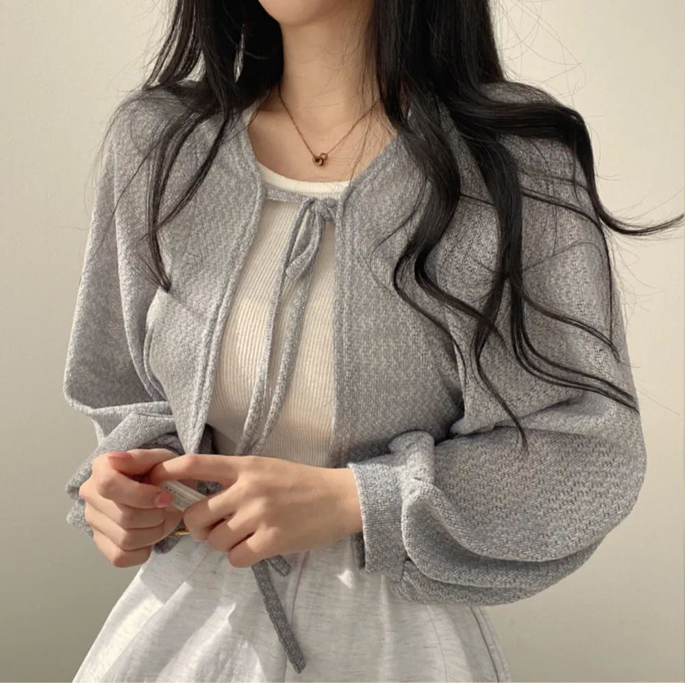 Maxct Aesthetic Tie Knitted Cardigan