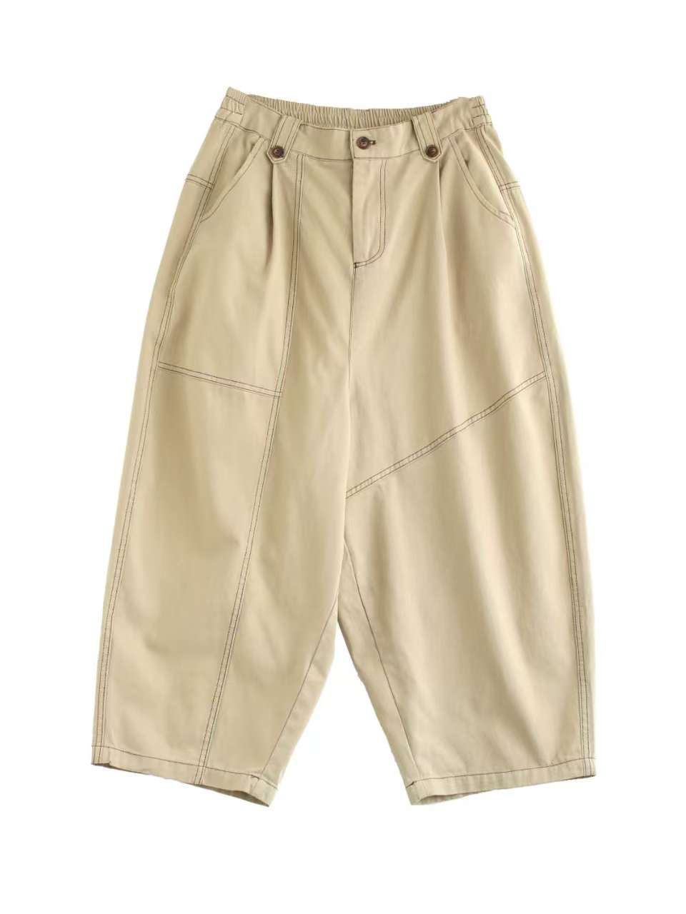 Women Spring Casual Trendy Seamline Loose Cotton Harem Pants
