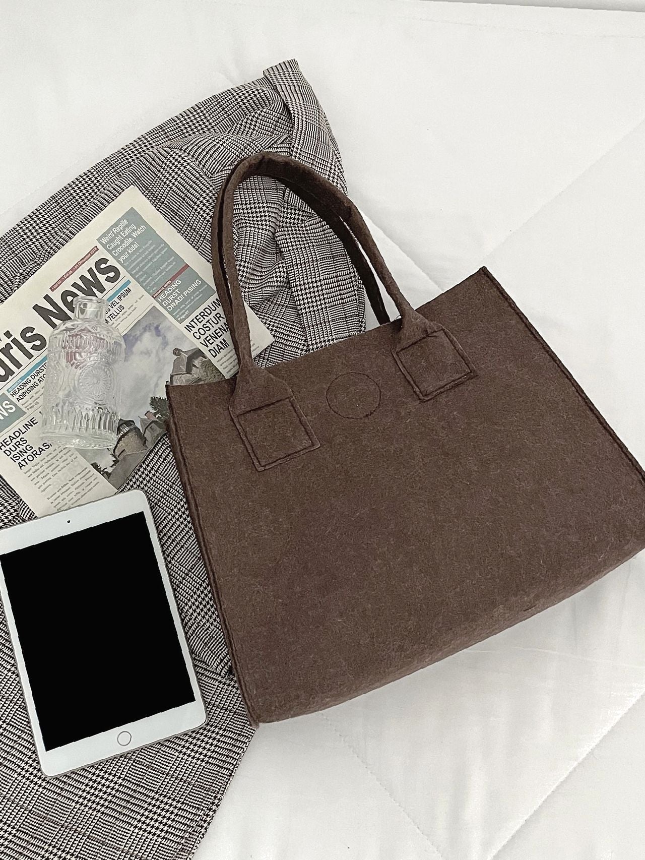 Maxct - Felt Vintage Design Top Handle Bag  - Women Tote Bags