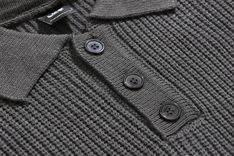 Maxct 5519 Knitted Quarter Button-Up Shirt Sweater
