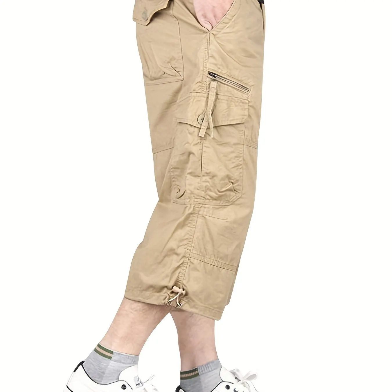 dunnmall  Maxct  Street Style Men's Casual Cargo Capris Jeans With Pocket, Men's Outfits