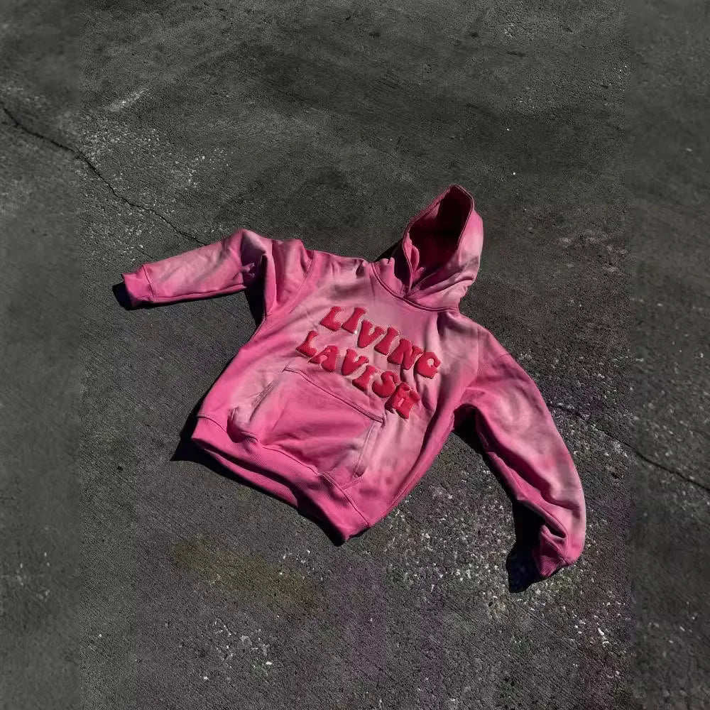 Maxct Y2k Winter Long Sleeved Hoodie Sweatshirt Oversized Winter Clothes Streetwear Y2k Vintage Punk Graffiti Print Top School Ootd