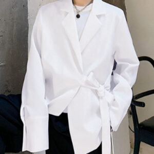 Maxct - Men's Irregular Placket Lace-up Jacket H