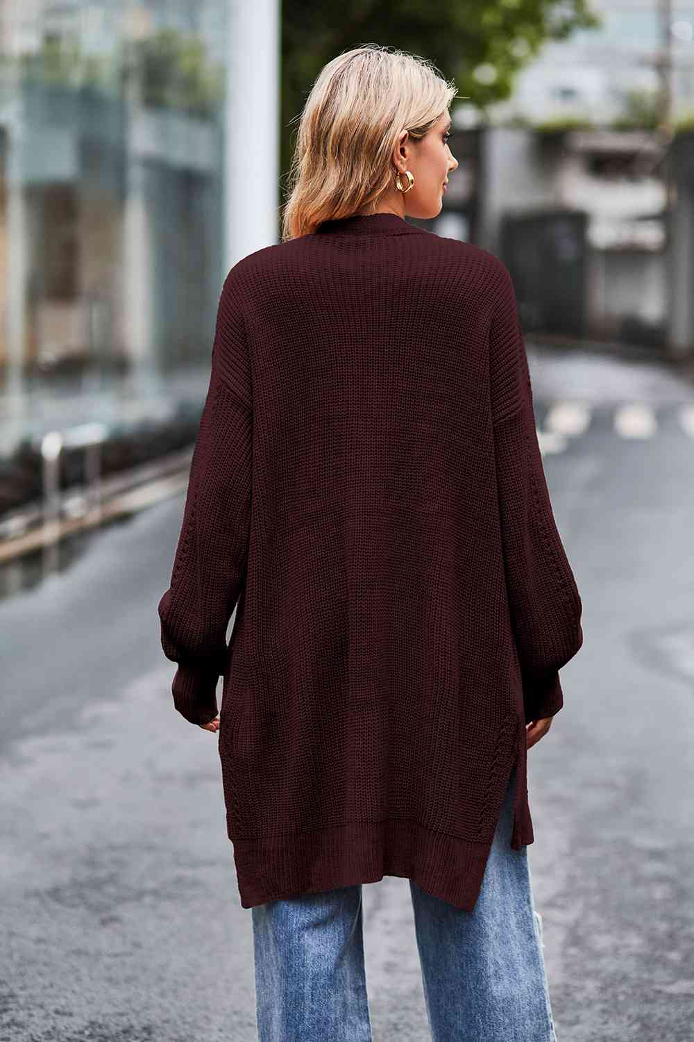 Maxct &Open Front Dropped Shoulder Longline Cardigan