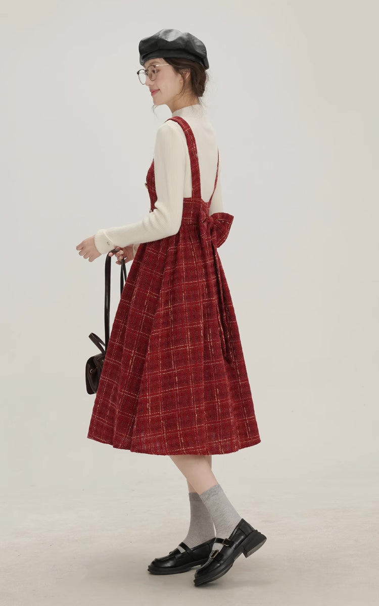 Sweet Apple Pie Plaid Pinafore Dress Maxct - Image 2