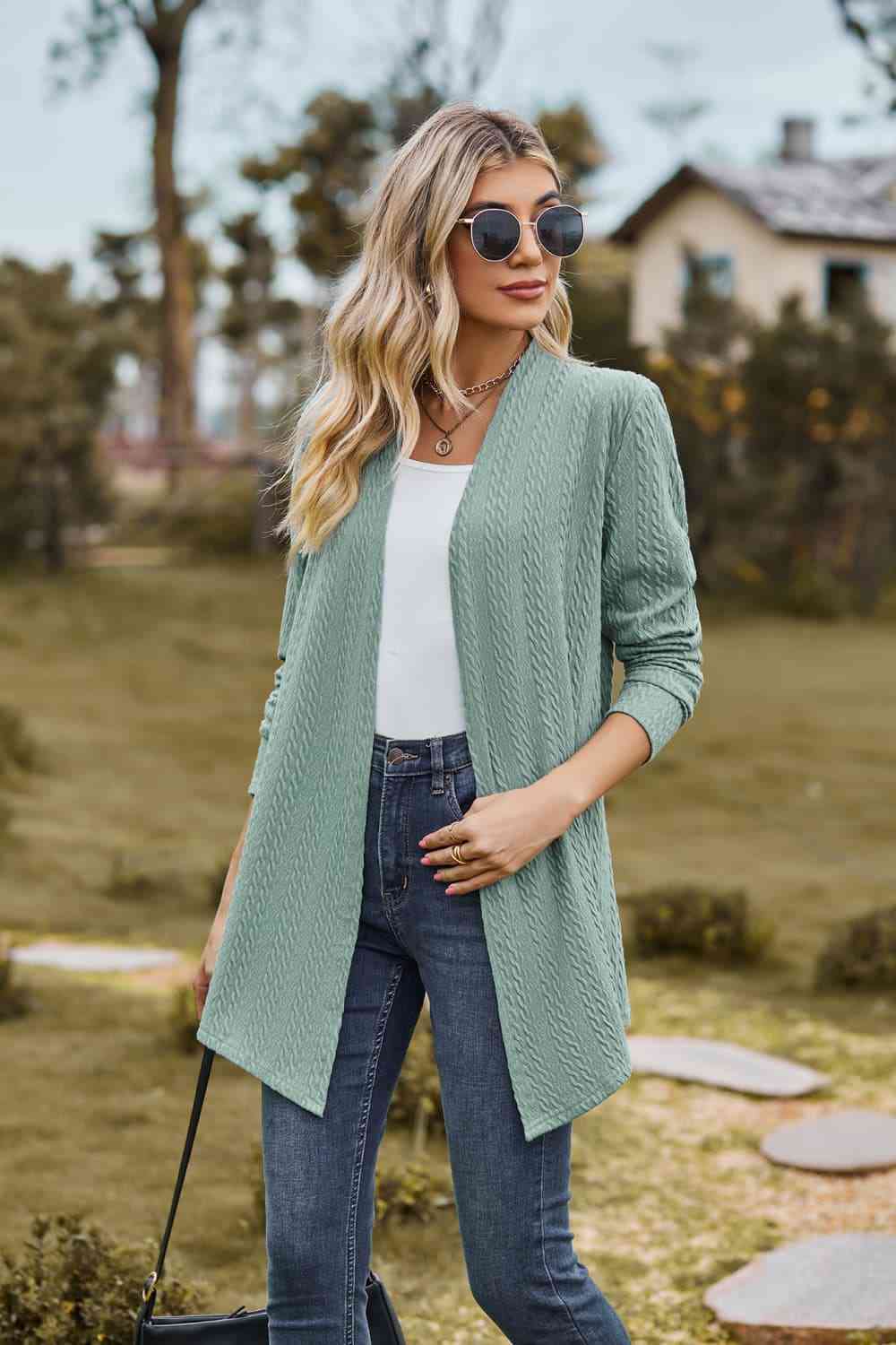 Maxct &Open Front Long Sleeve Cardigan
