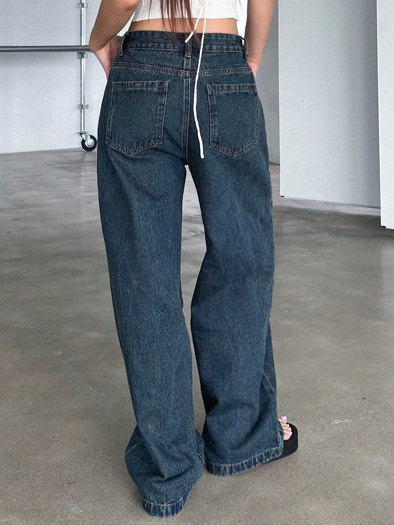 Maxct Women's Loose Fit Wide Leg Denim Pants With Pockets, Casual