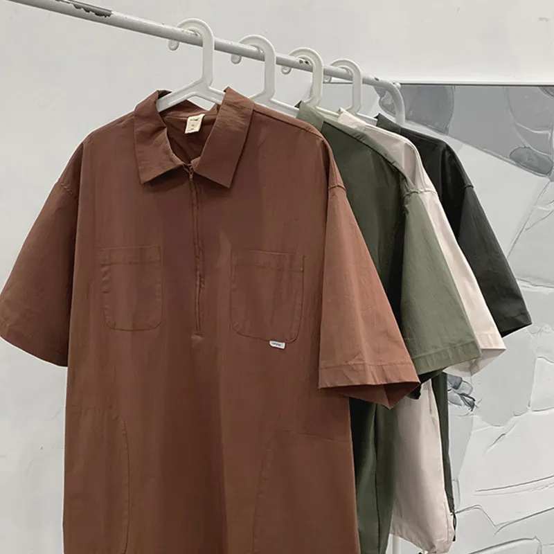 Retro Zipper Wide-sleeve Shirt Maxct