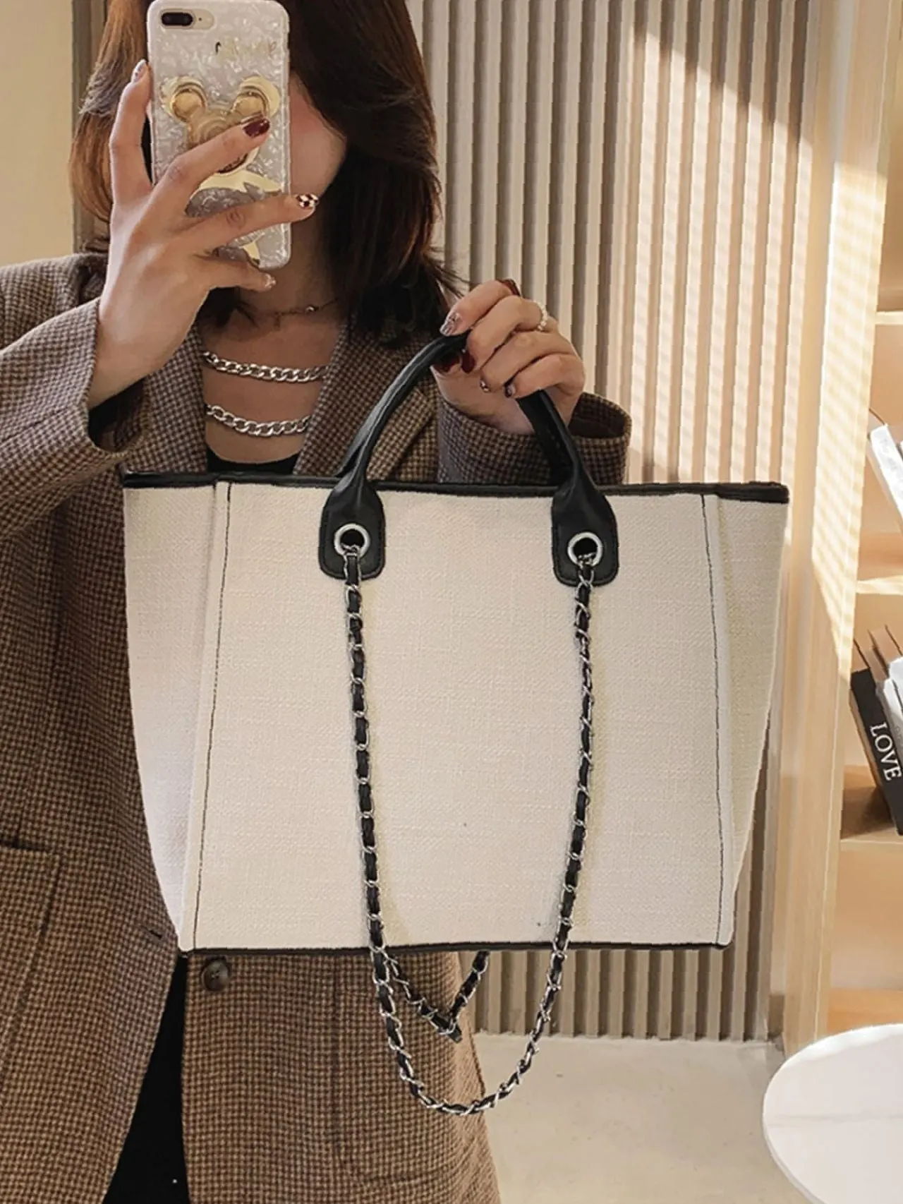 Maxct - Minimalist Chain Top Handle Bag  - Women Tote Bags