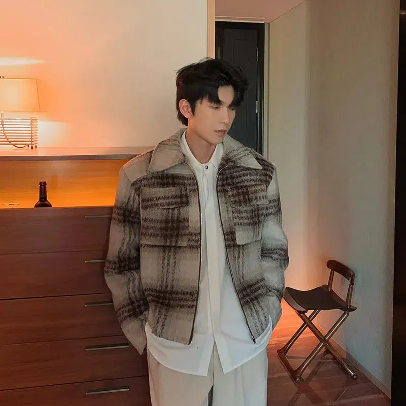 Maxct Short Plaid Woolen Coat