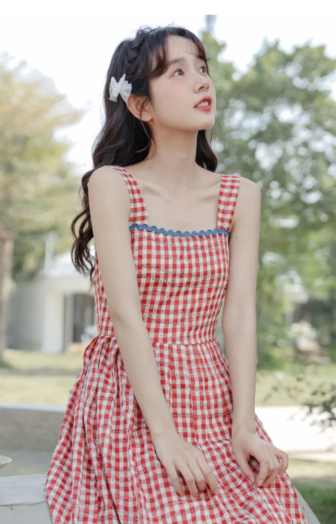 Daisy Chain Gingham Midi Dress Maxct