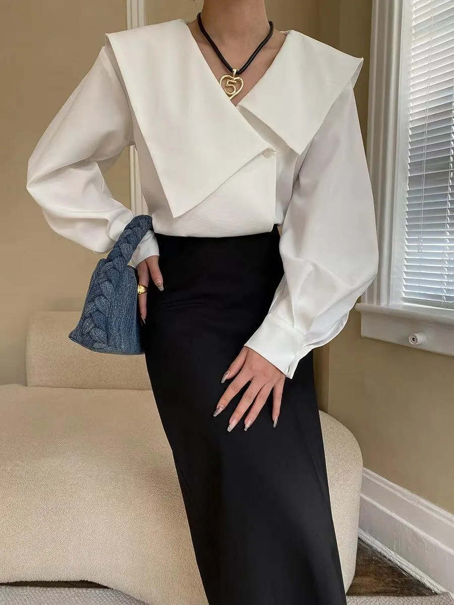 Maxct Irregular Large Lapel Shirt