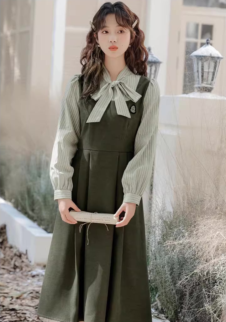 Stripe Academia Twofer Midi Dress Maxct