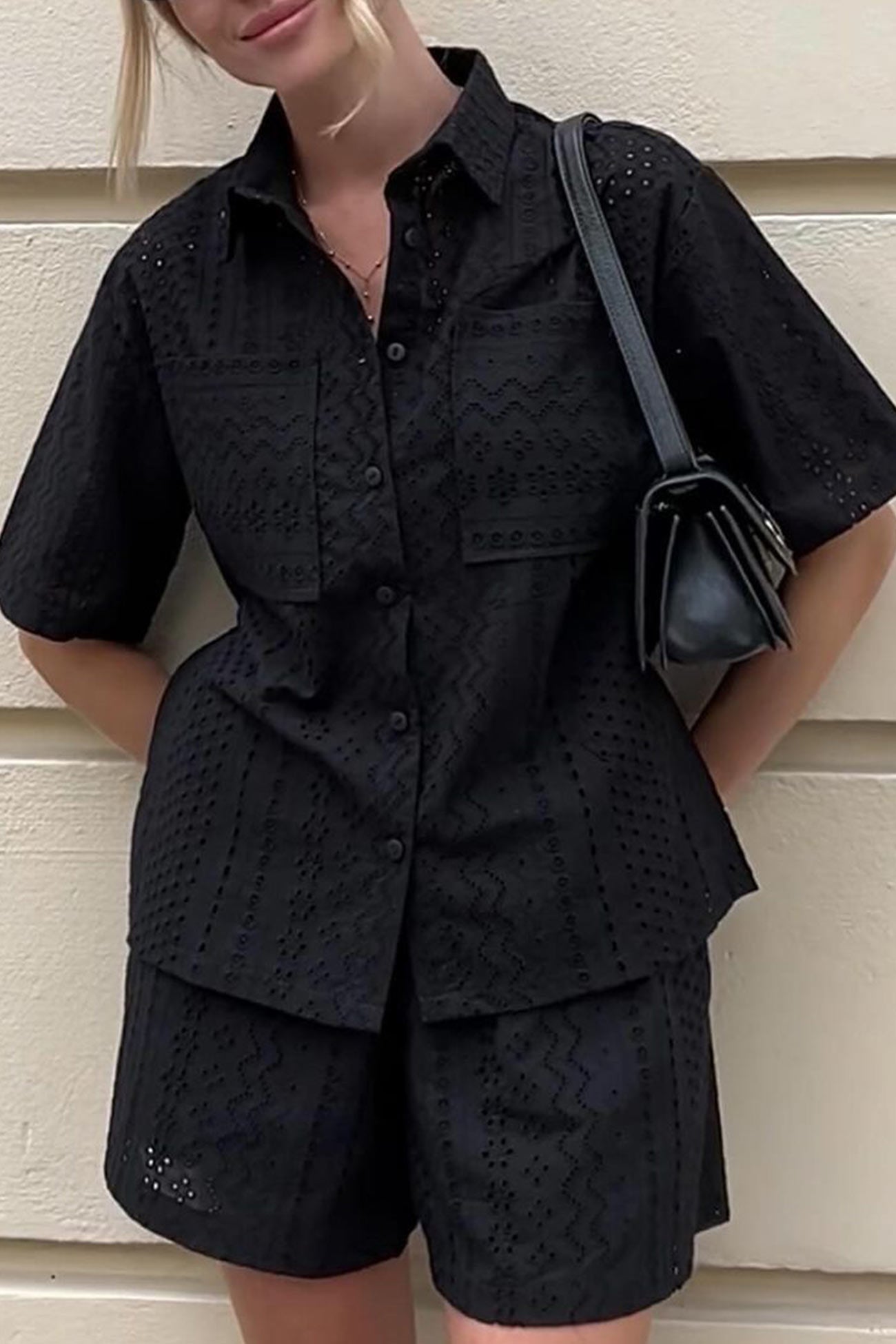 Maxct Jacquard Hollow Out Shirt Suits