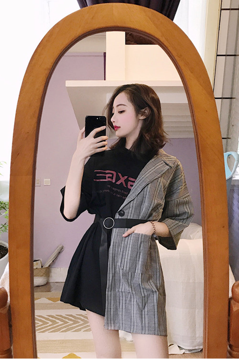 Two Style Stitching Retro Dress Maxct