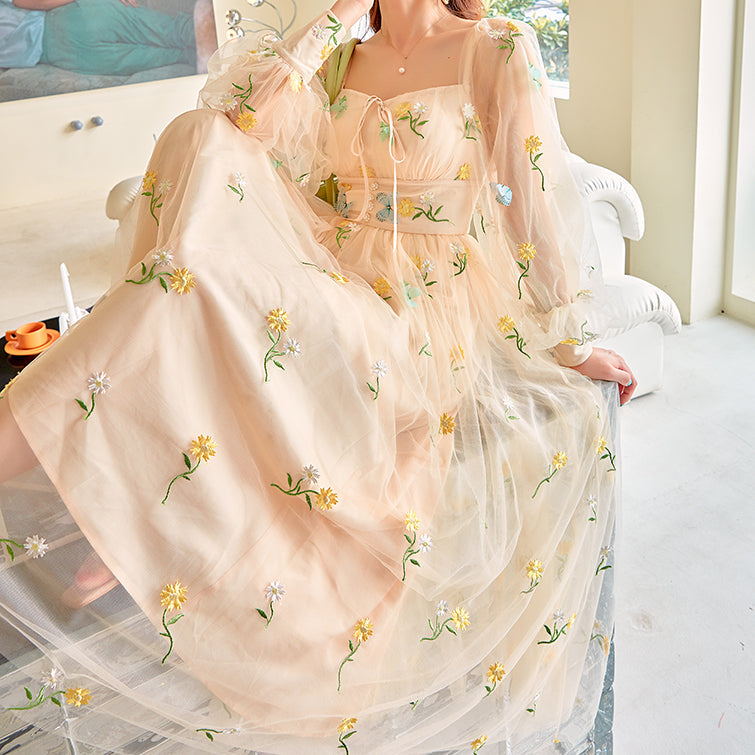 Butterfly Garden Tulle Maxi Dress Maxct