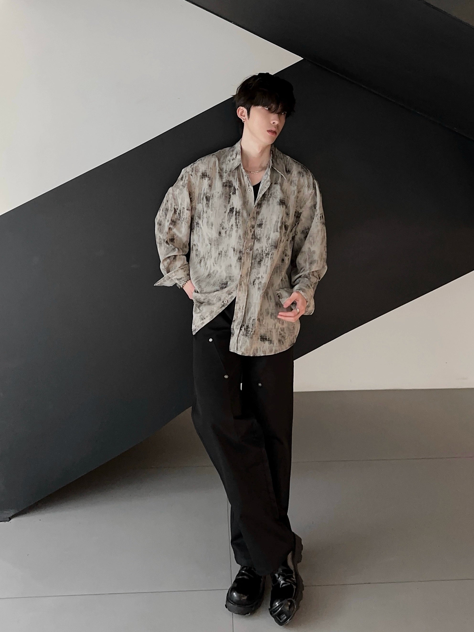 JM Smudged Loose Shirt Maxct