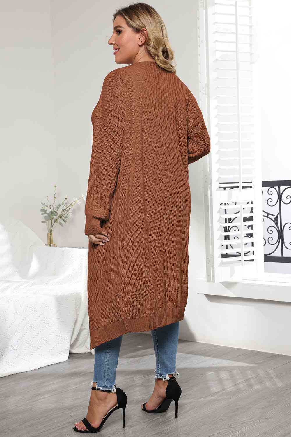 Maxct &Plus Size Open Front Long Sleeve Cardigan