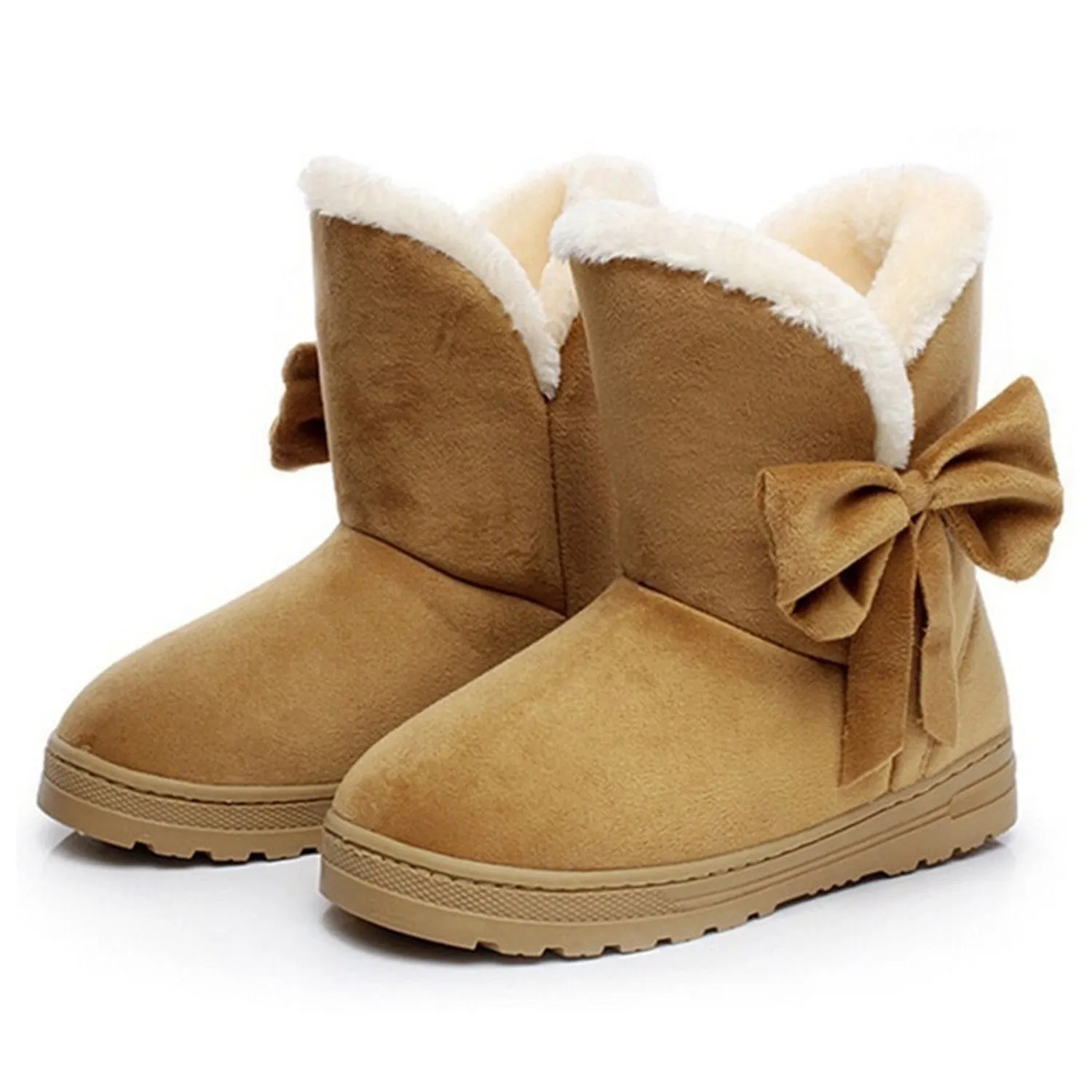 Suede Snow Boots With Bows Maxct