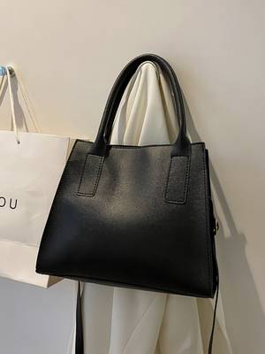 Letter Graphic Shoulder Tote Bag with Inner Pouch - Women Tote Bags