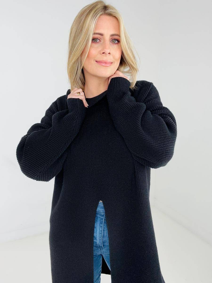 Maxct &"Mara" Mockneck Front Slit Sweater