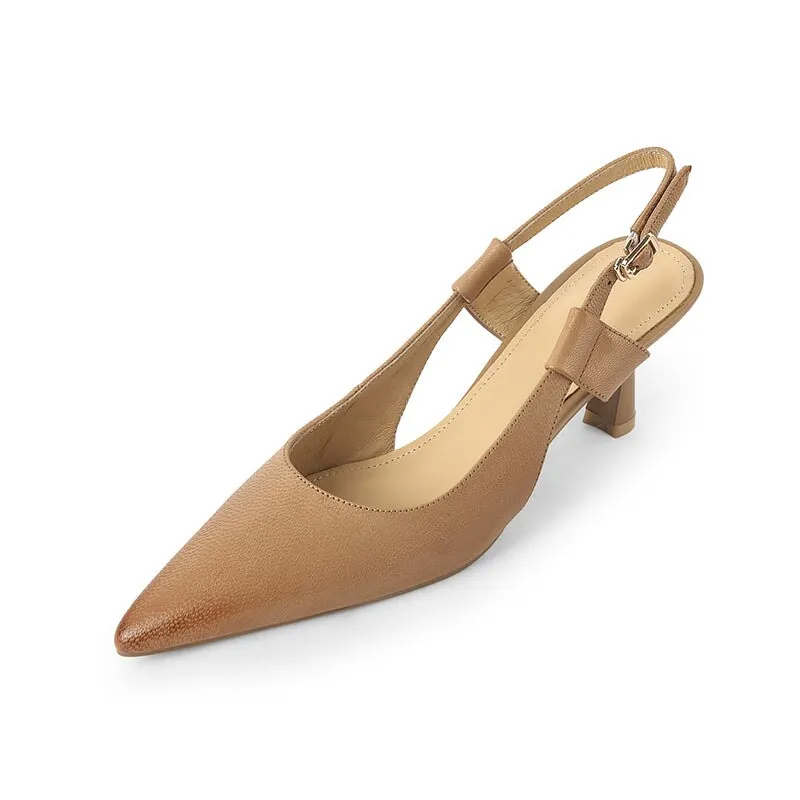 Point Toe 65mm Kitty Heel Sandals Slingback Pumps Maxct