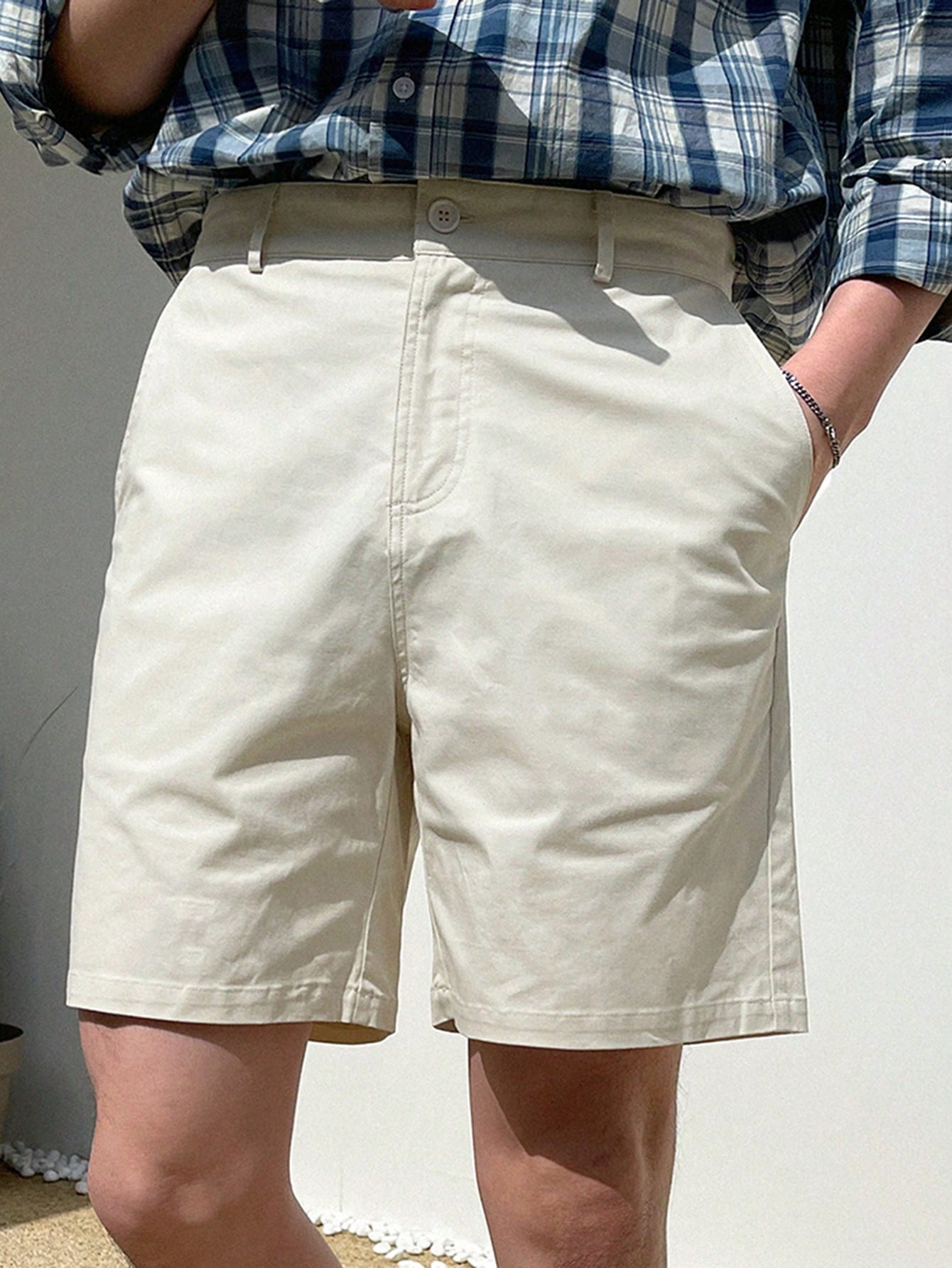 Maxct Men Summer Solid Color Casual Daily Match Spring And Summer Shorts
