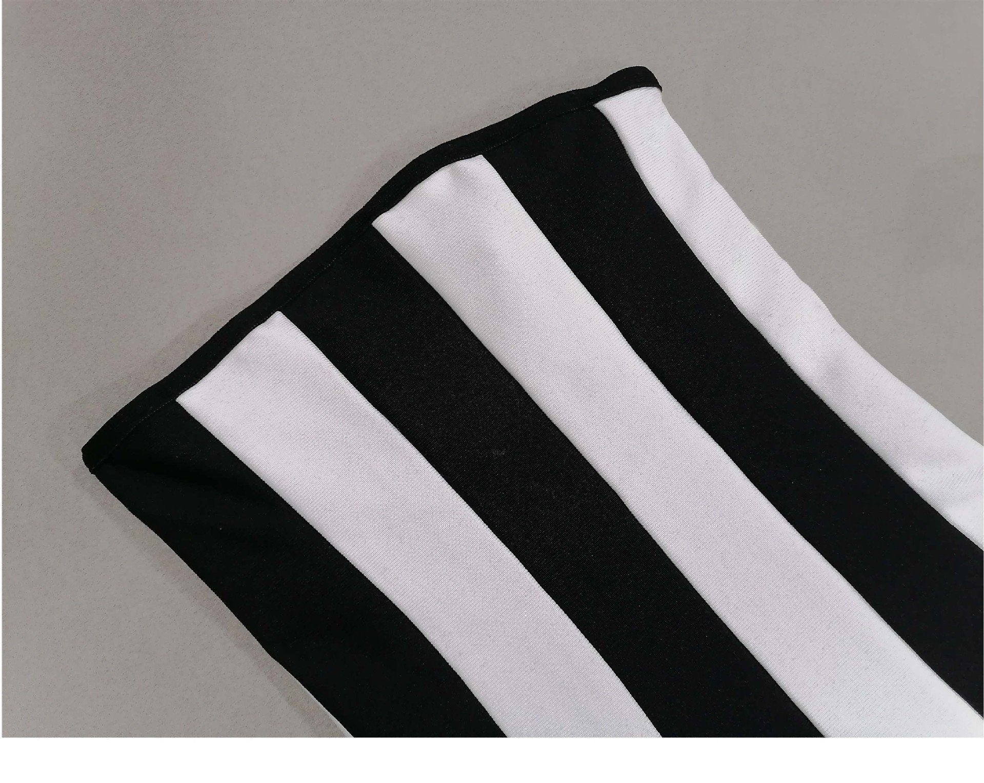 Maxct Strapless Bandage Dress Women's Hepburn Chest Wrap Skirt Black And White Striped High-end Banquet Dress Daily Wear