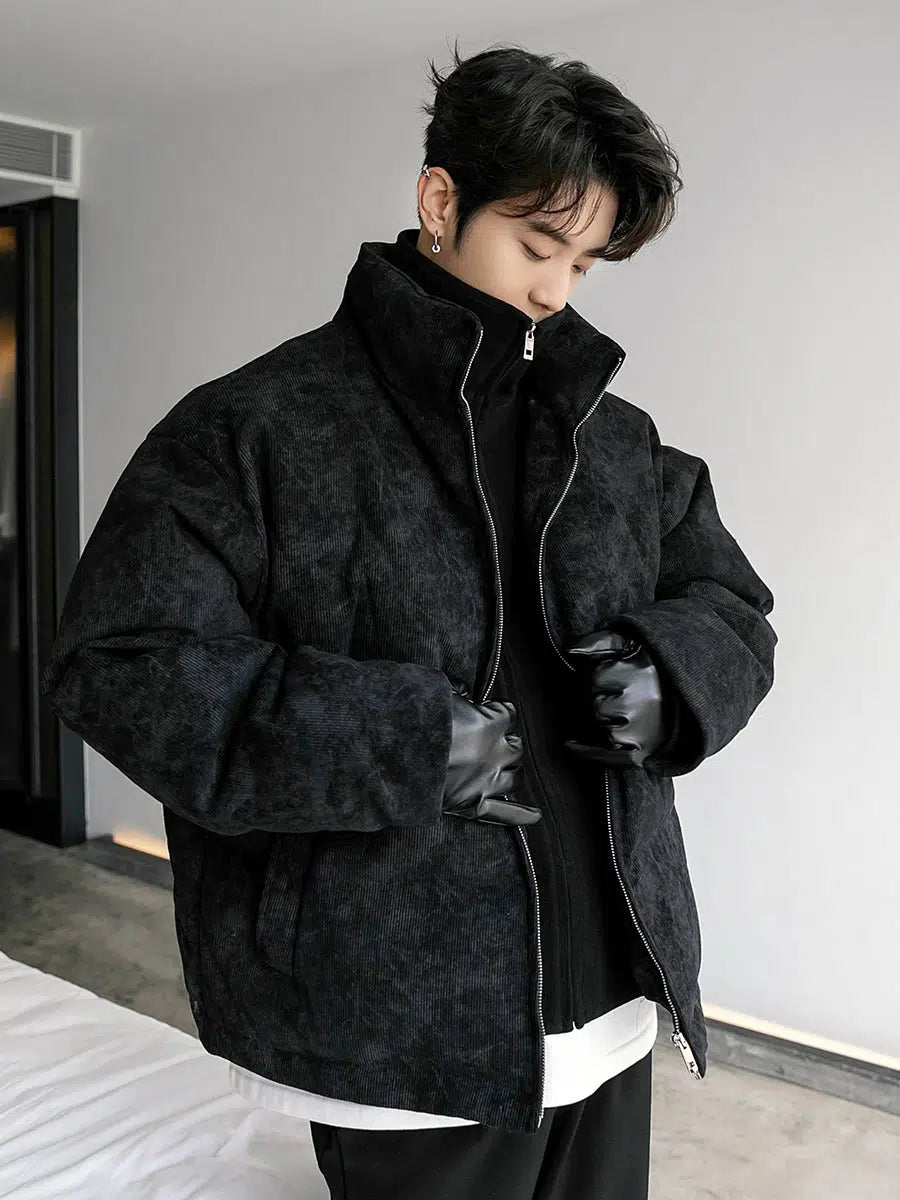 Maxct Thickened Stitching Stand Collar Cotton Jacket