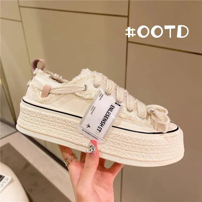 Shoes for Teen Girls Canvas Platform Sneakers Maxct