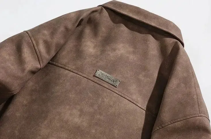 Maxct Retro Suede Lapel Cotton Jacket