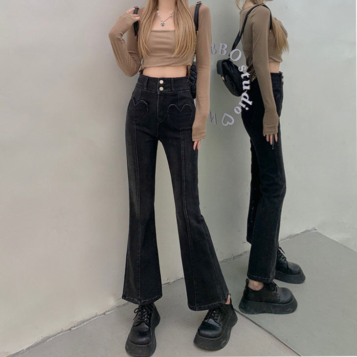 Heart Crush Flare Cropped Jeans Maxct