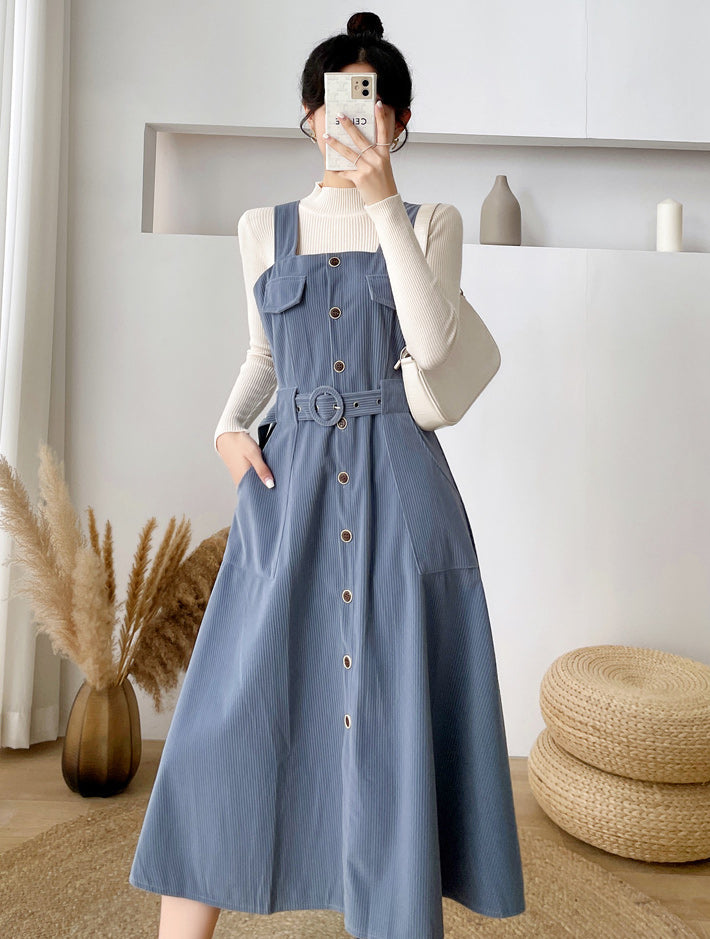 Corduroy Button Up Midi Dress Maxct