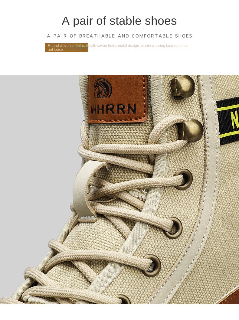Men's Breathable High-top Boots with Thick Soles - true deals club