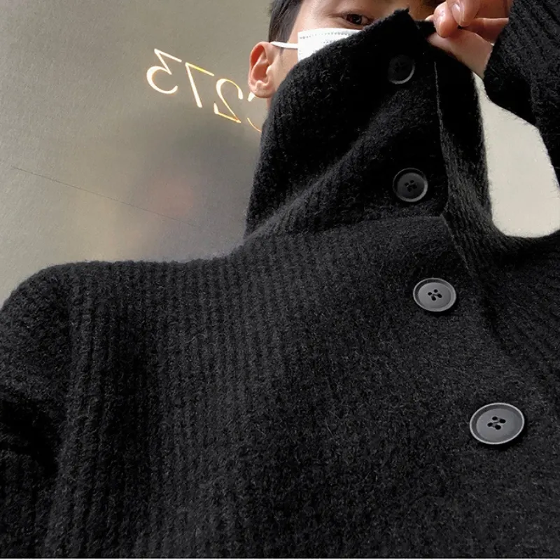 Men's Kit Cardigun, Men's Design, Fashion, Spring, Tubneck Design Cardigun, Sweaters, Outcoat, Jacket