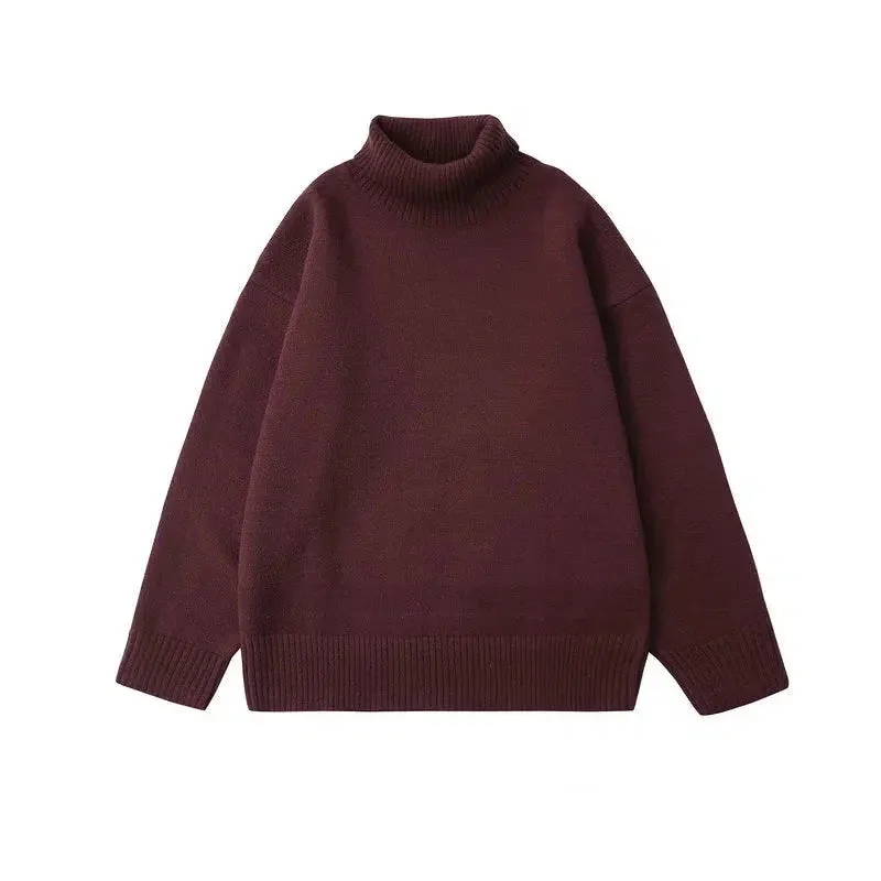 Maxct Solid Color Half Turtleneck Bottoming Sweater