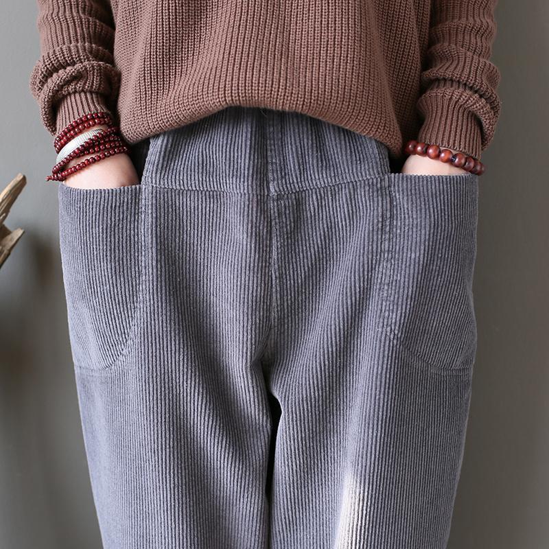 Maxct Cotton Corduroy Radish Pants Women Casual Harlan Pants