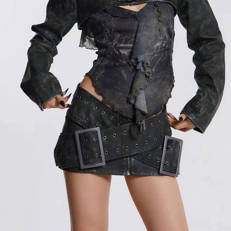Huge Buckle Micro Skirt Maxct