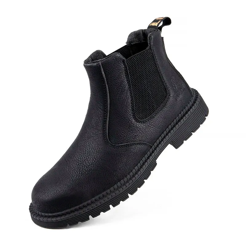 Steel Toe Leather Boots for Men Waterproof Safety Work Shoes Maxct
