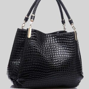 Maxct - Minimalist Croc Embossed Shoulder Tote Bag - Women Tote Bags