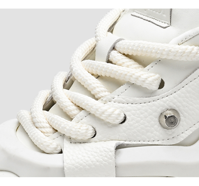Casual Chunky Sports White Platform Sneakers for Men