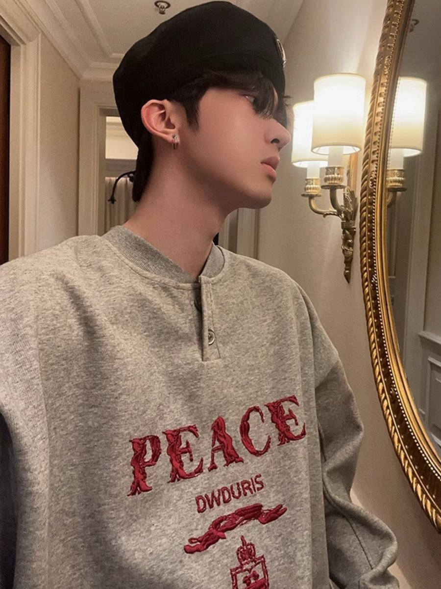Maxct [Jh Homme] Logo Long-Sleeved Round Neck Sweater Na1557