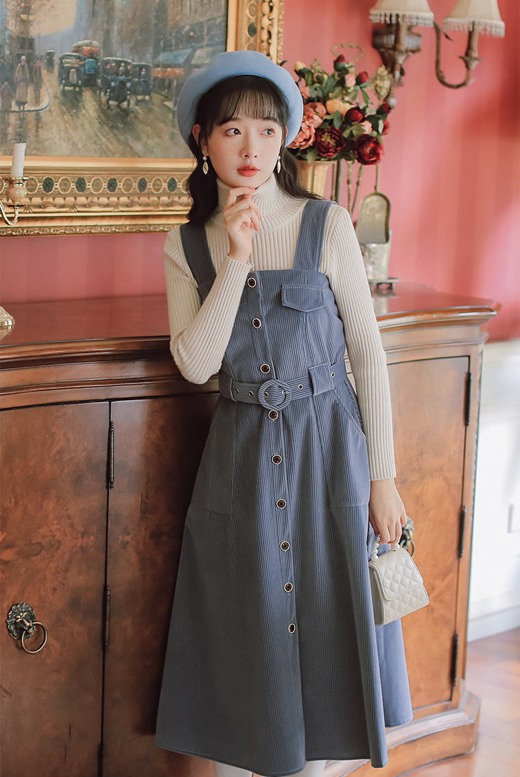 Corduroy Button Up Midi Dress Maxct