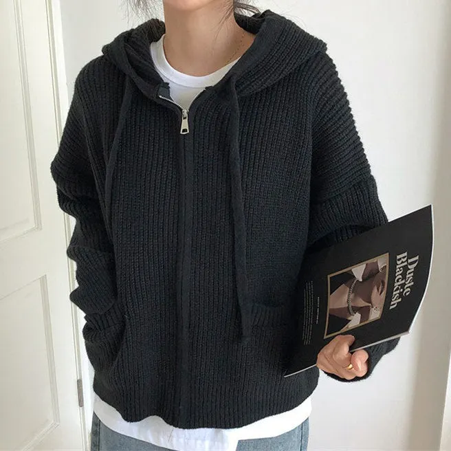 Hygge Knit Zip Up Hoodie Maxct