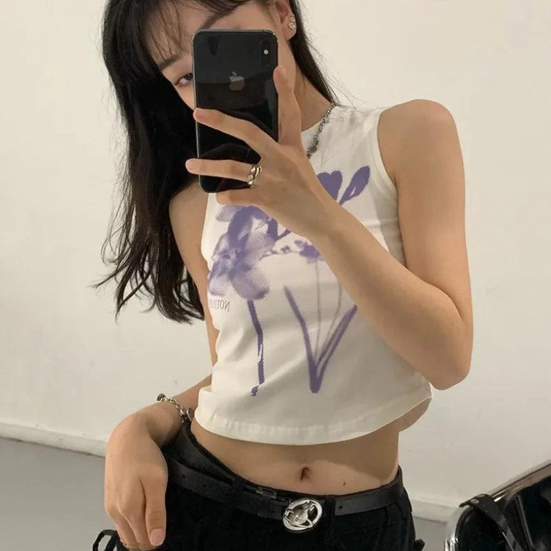 Maxct &Purple Flowers Tank Top