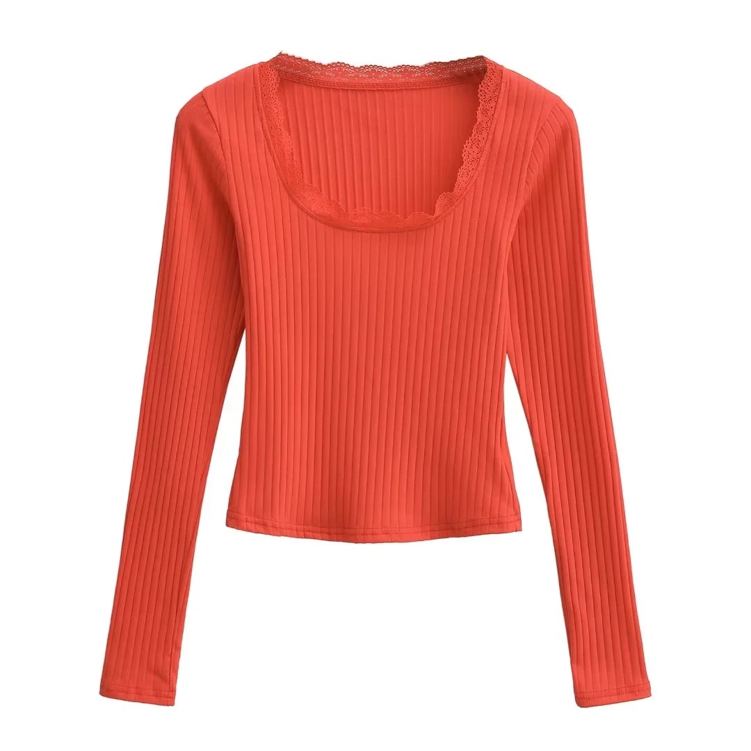 Maxct winter outfits men Spring Hot Girl High Waist Short Inner Lace T-shirt Slim Slimming Pit Stretch Bottoming Shirt