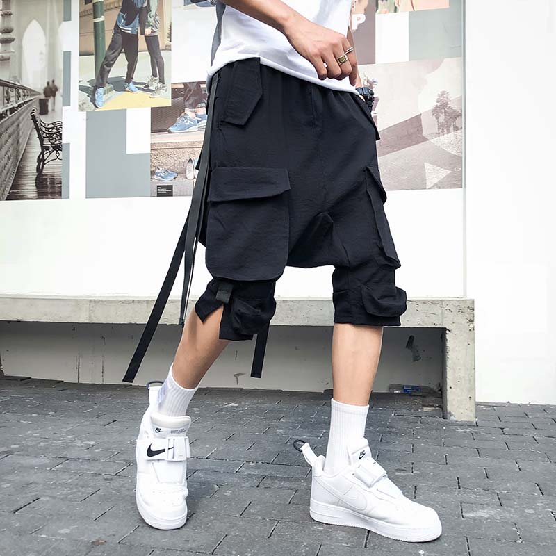 Maxct Multi-Pocket Streamer Hip Hop Low-Grade Shorts